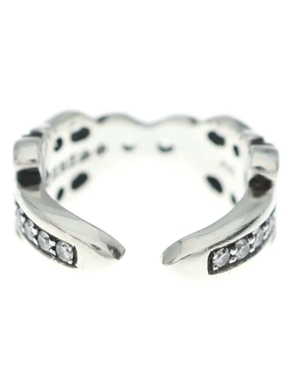 Chrome Hearts Dbl Dagger Open P D Double Pave Diamond Ring Silver